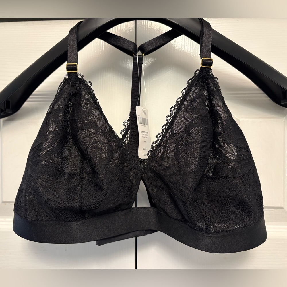 Soma, Sensual Women’s Triangle Bralette, Size L, NWT, Black